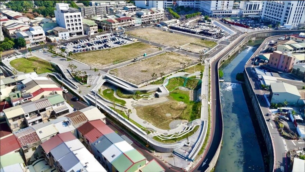 六甲頂醫療專用區市地重劃區開發完成現況。圖/台南市地政局提供