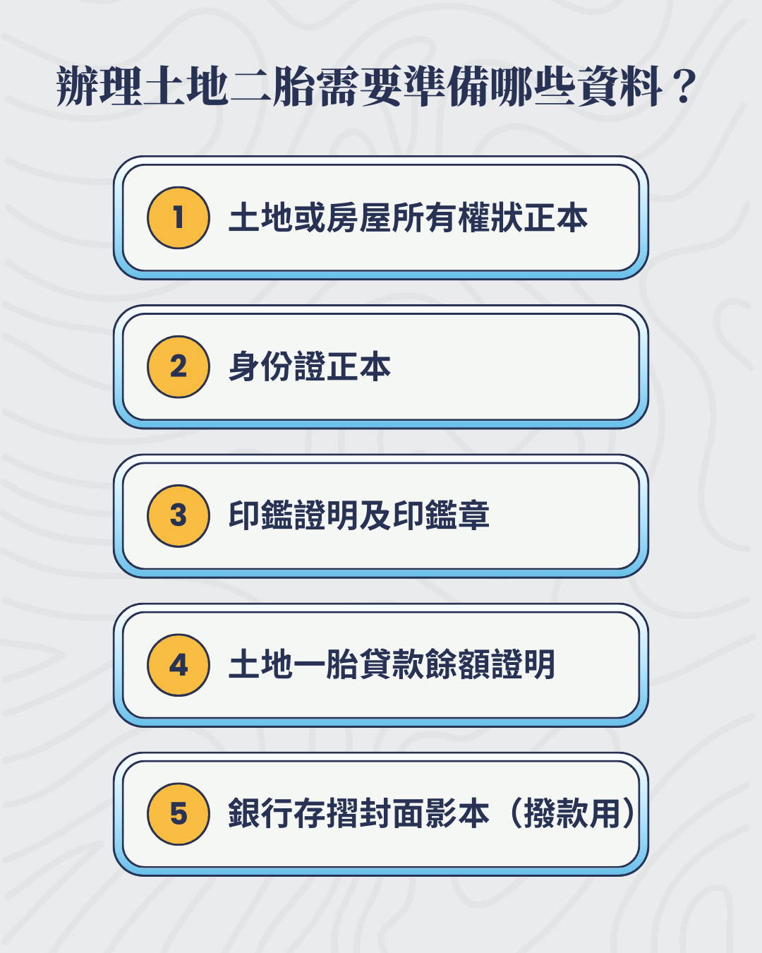 辦理土地二胎準備資料表
